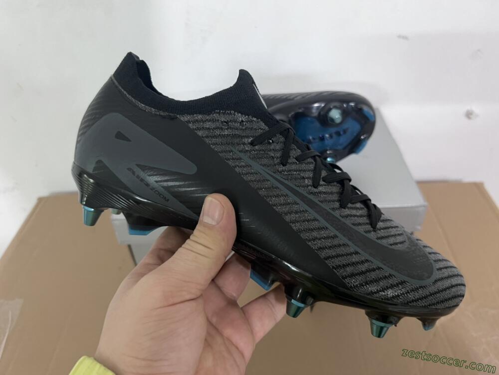 Nike Air Zoom Mercurial Vapor 16 Elite SG Low-Tops Soccer Cleats - Black/Silver/Blue