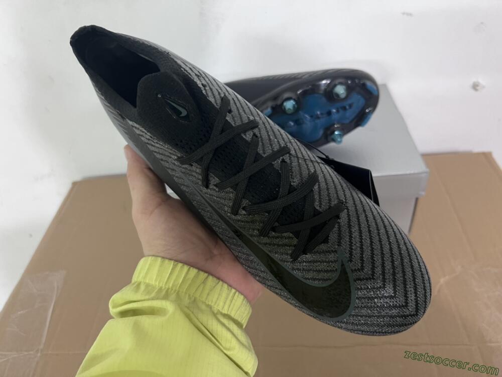Nike Air Zoom Mercurial Vapor 16 Elite SG Low-Tops Soccer Cleats - Black/Silver/Blue