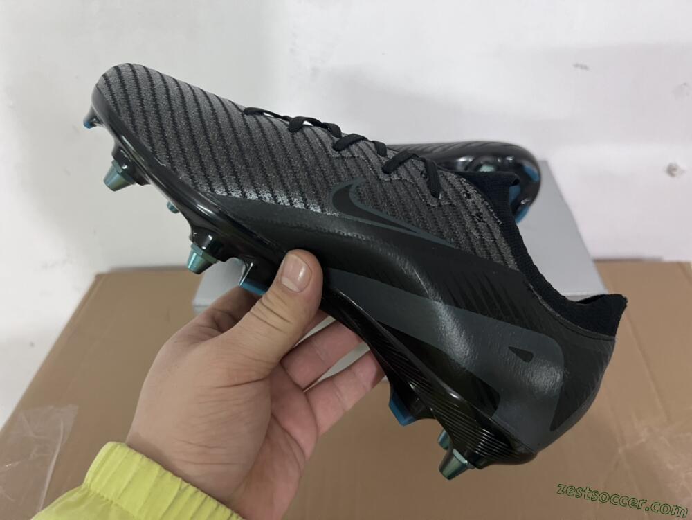 Nike Air Zoom Mercurial Vapor 16 Elite SG Low-Tops Soccer Cleats - Black/Silver/Blue