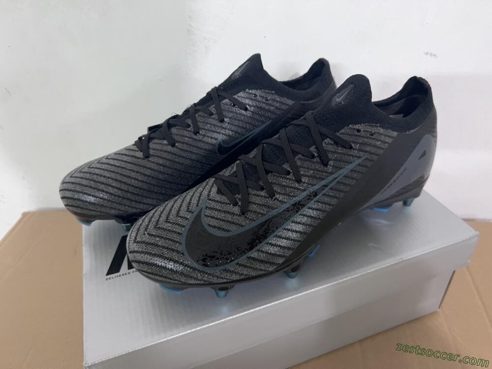Nike Air Zoom Mercurial Vapor 16 Elite SG Low-Tops Soccer Cleats - Black/Silver/Blue
