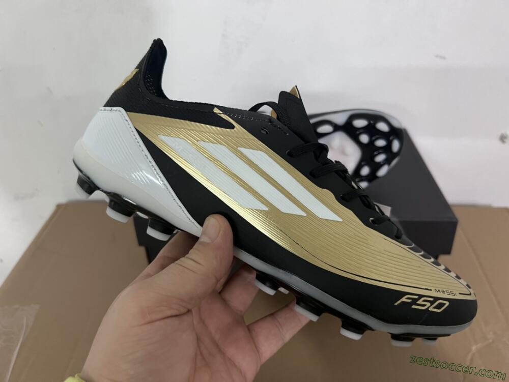 Adidas F50 Elite Messi MG Low-Tops Soccer Cleats - Gold/Black/White