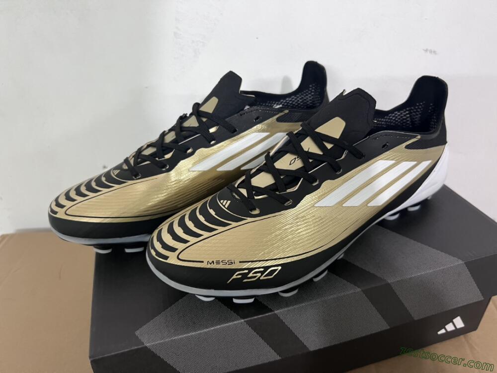 Adidas F50 Elite Messi MG Low-Tops Soccer Cleats - Gold/Black/White