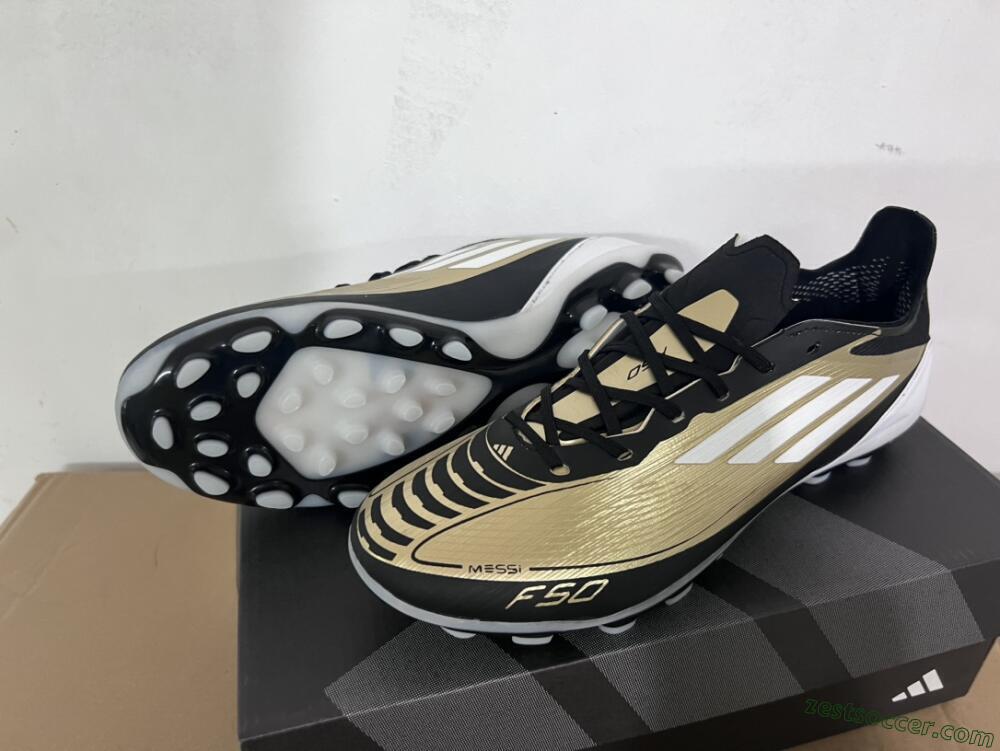 Adidas F50 Elite Messi MG Low-Tops Soccer Cleats - Gold/Black/White