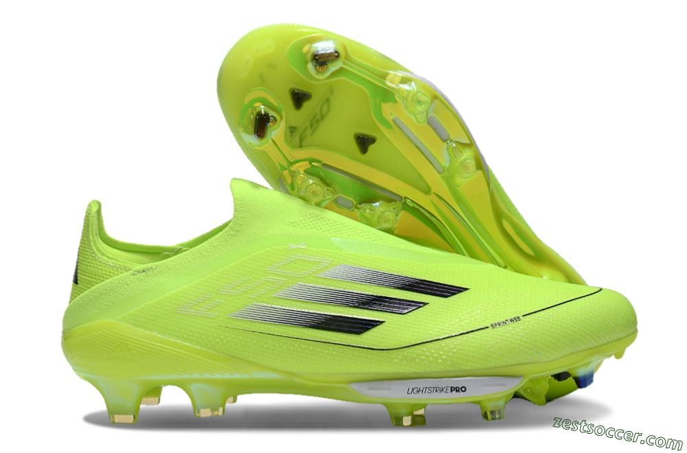 Adidas F50+ Lightstrike Elite Laceless FG Low-Tops Soccer Cleats - Yellow/Black/Silver 0