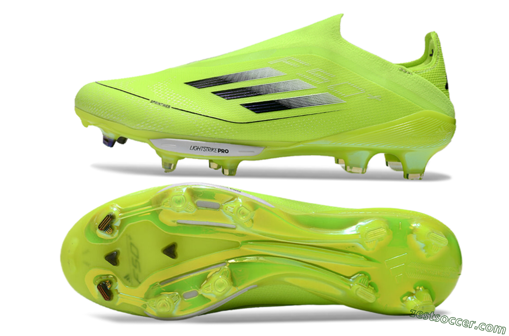 Adidas F50+ Lightstrike Elite Laceless FG Low-Tops Soccer Cleats - Yellow/Black/Silver 1