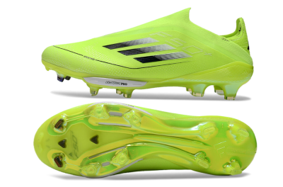 Adidas F50+ Lightstrike Elite Laceless FG Low-Tops Soccer Cleats - Yellow/Black/Silver