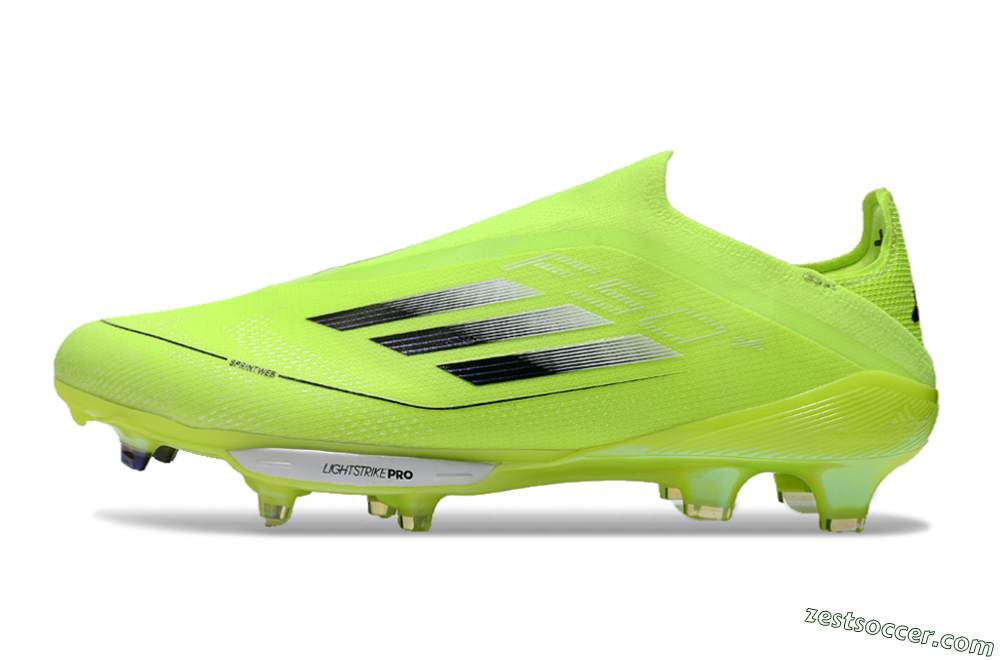 Adidas F50+ Lightstrike Elite Laceless FG Low-Tops Soccer Cleats - Yellow/Black/Silver 2