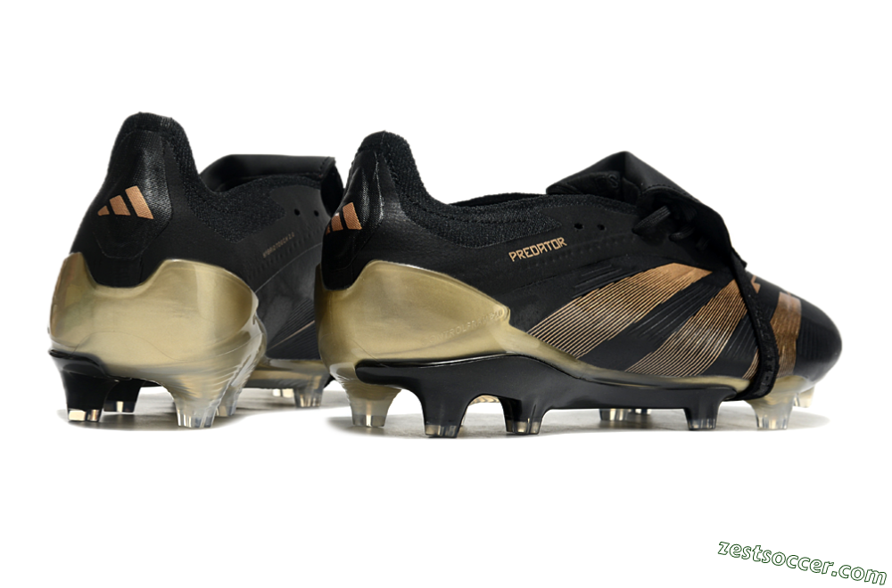 Adidas Predator Elite Foldover Tongue FG Low-Tops Soccer Cleats - Black/Gold 6