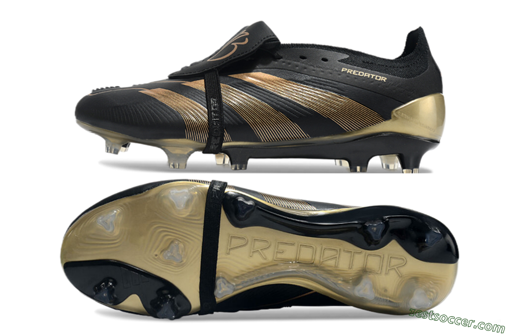 Adidas Predator Elite Foldover Tongue FG Low-Tops Soccer Cleats - Black/Gold 1