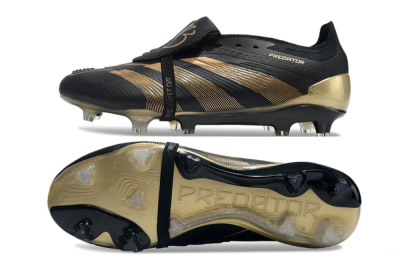Adidas Predator Elite Foldover Tongue FG Low-Tops Soccer Cleats - Black/Gold