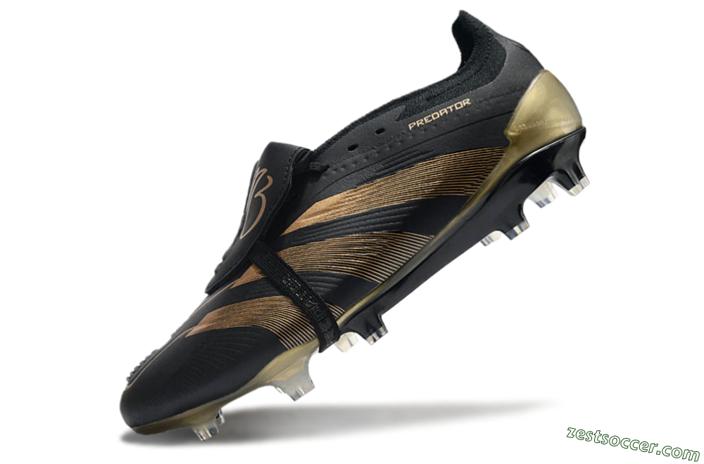 Adidas Predator Elite Foldover Tongue FG Low-Tops Soccer Cleats - Black/Gold 5