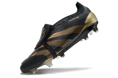 Adidas Predator Elite Foldover Tongue FG Low-Tops Soccer Cleats - Black/Gold
