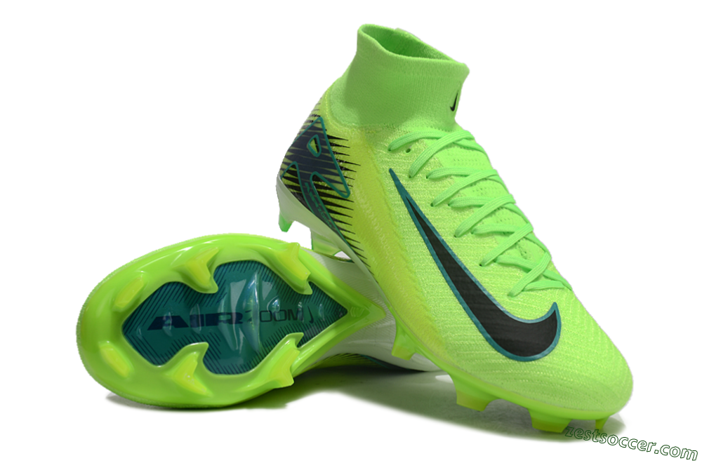 Nike Air Zoom Mercurial Superfly 10 Elite FG High-Tops Soccer Cleats - Yellow/Black/Blue 4