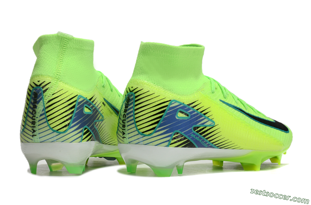 Nike Air Zoom Mercurial Superfly 10 Elite FG High-Tops Soccer Cleats - Yellow/Black/Blue 7
