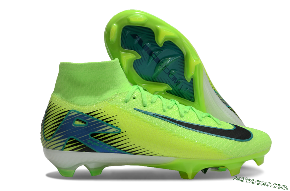 Nike Air Zoom Mercurial Superfly 10 Elite FG High-Tops Soccer Cleats - Yellow/Black/Blue 0