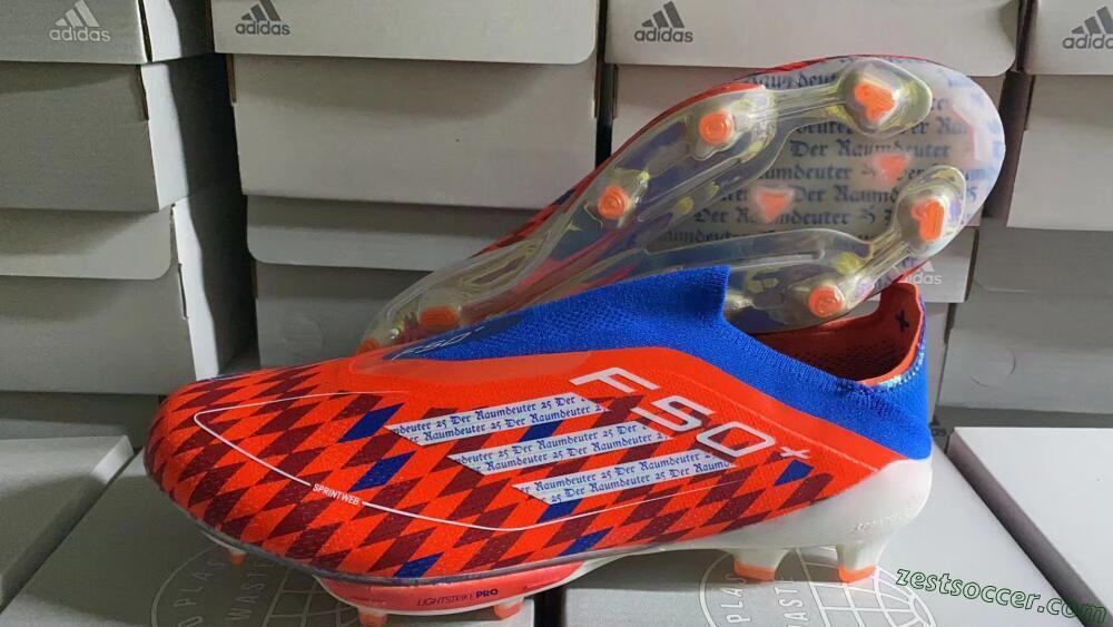 Adidas F50+ Lightstrike Elite Laceless FG Low-Tops Soccer Cleats - Red/Blue/White