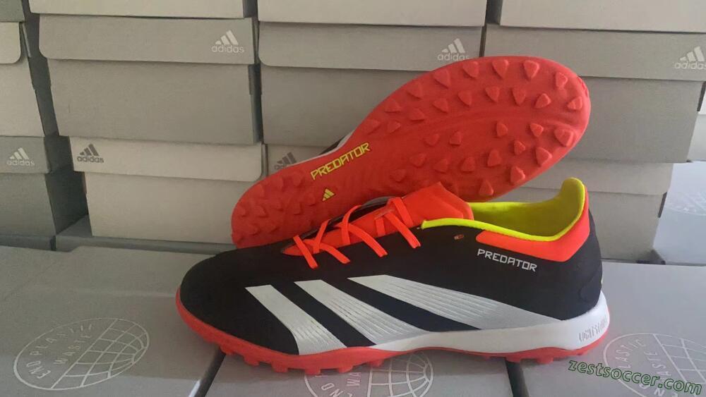 Adidas Predator 24 Elite TF Low-Tops Soccer Shoes - Black/White/Orange