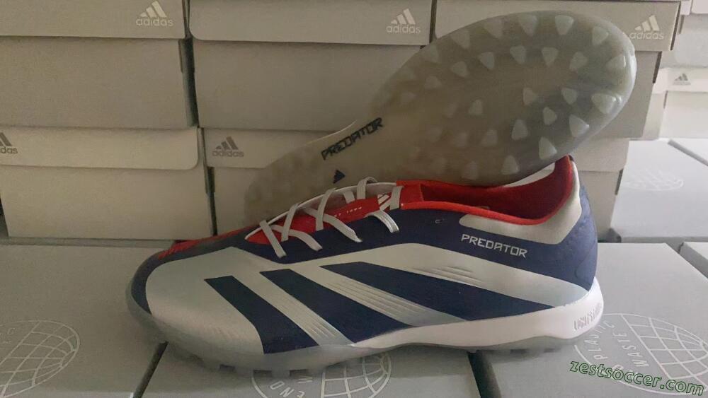 Adidas Predator 24 Elite TF Low-Tops Soccer Shoes - Silver/Blue/Red