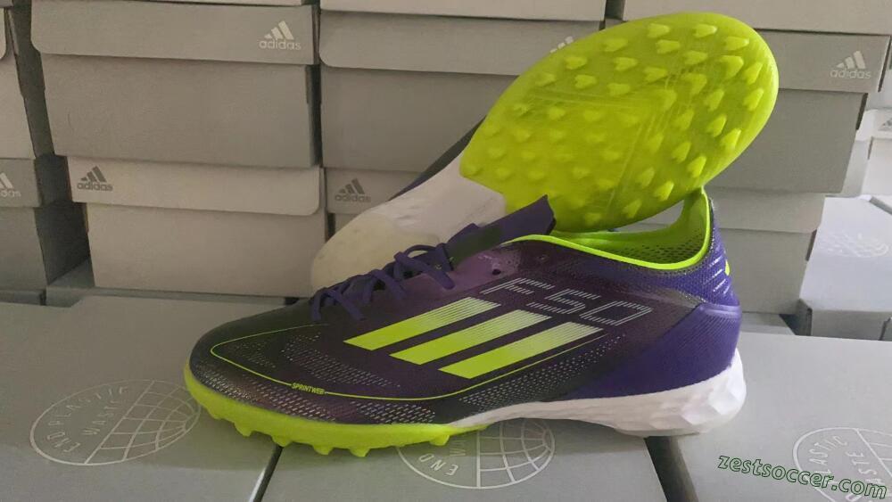 Adidas F50 Elite TF Low-Tops Soccer Shoes - Purple/Yellow/White