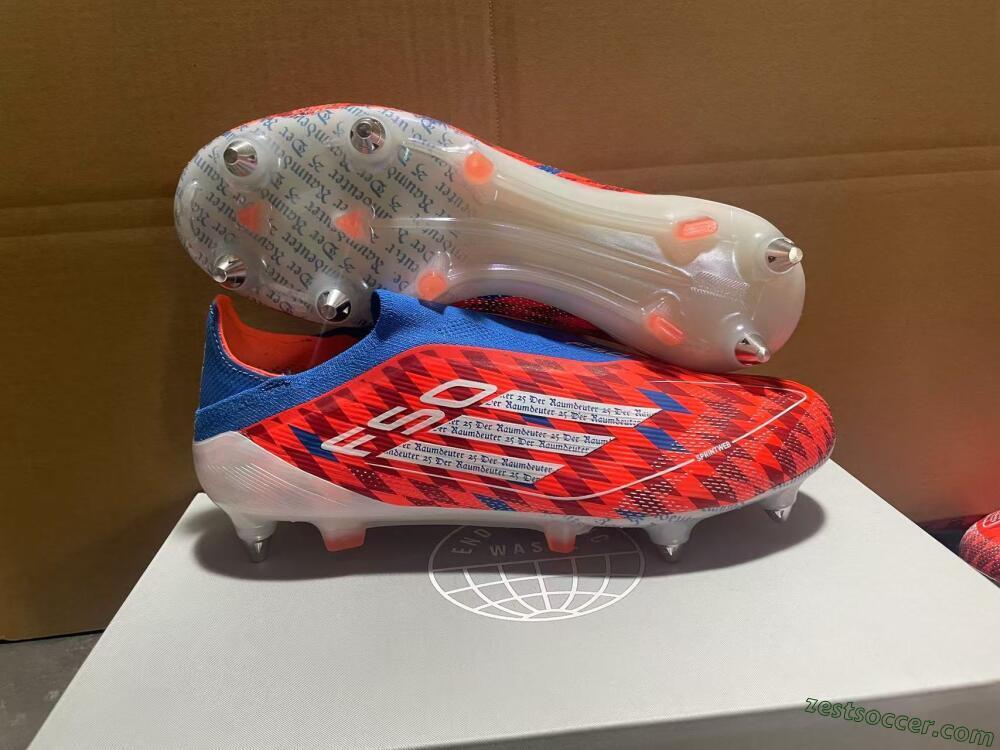 Adidas F50 Elite Laceless SG Low-Tops Soccer Cleats - Red/Blue/White