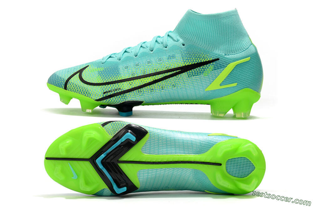 Nike Mercurial Superfly 8 Elite FG High-Tops Soccer Cleats - Jade/Black/Yellow 1