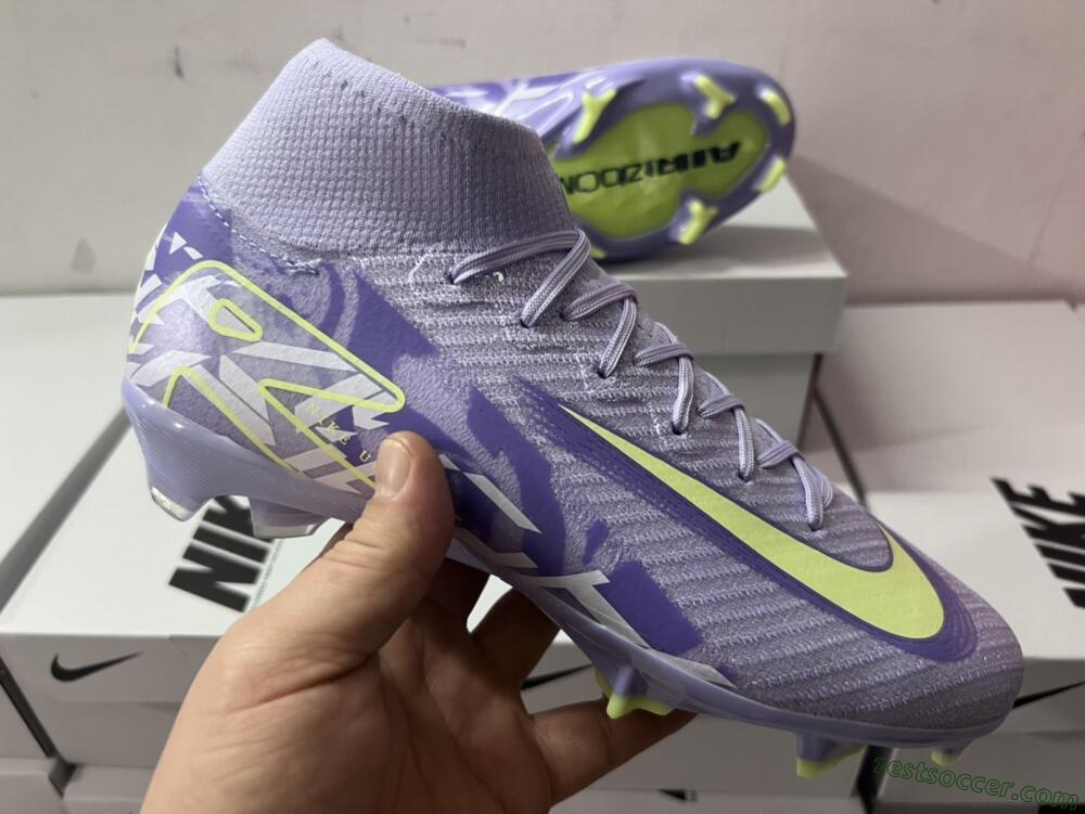 Nike Air Zoom Mercurial Superfly 10 Elite FG High-Tops Soccer Cleats - Purple/Yellow/White