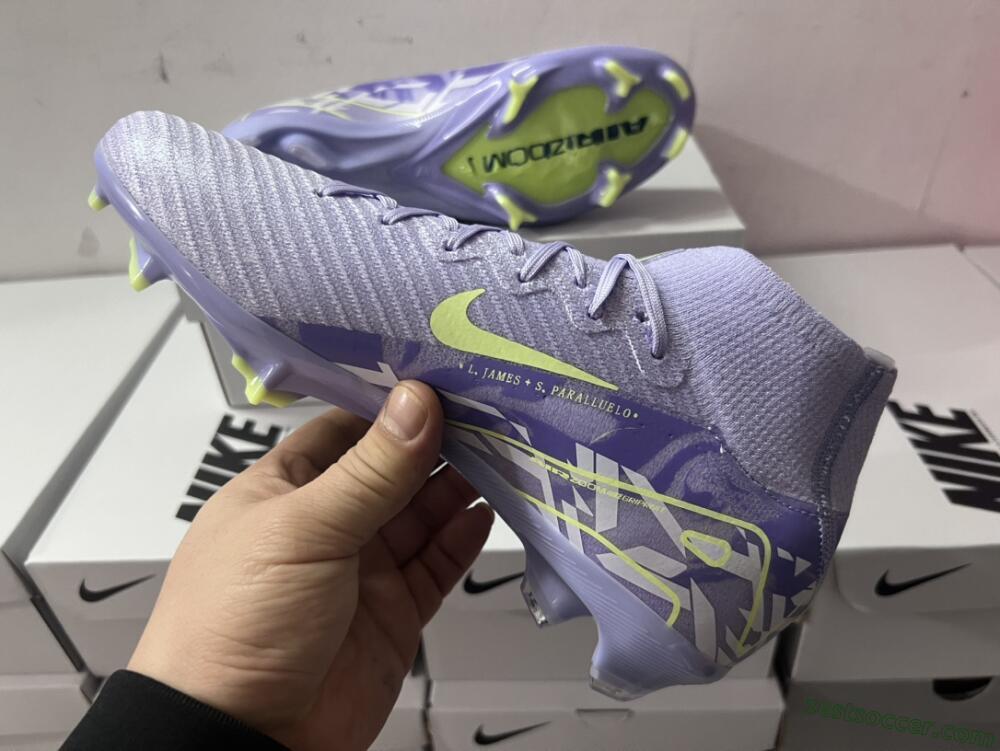 Nike Air Zoom Mercurial Superfly 10 Elite FG High-Tops Soccer Cleats - Purple/Yellow/White