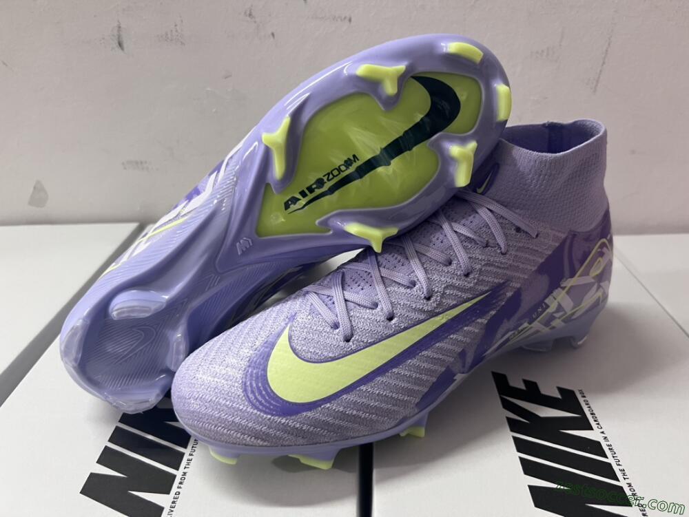 Nike Air Zoom Mercurial Superfly 10 Elite FG High-Tops Soccer Cleats - Purple/Yellow/White