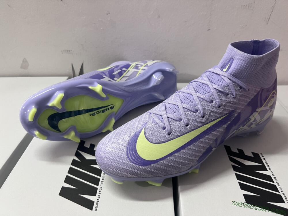 Nike Air Zoom Mercurial Superfly 10 Elite FG High-Tops Soccer Cleats - Purple/Yellow/White