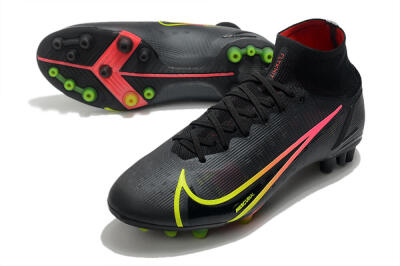 Nike Mercurial Superfly 8 Elite AG High-Tops Soccer Cleats - Black/Yellow/Pink