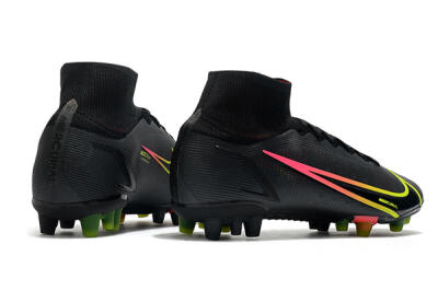 Nike Mercurial Superfly 8 Elite AG High-Tops Soccer Cleats - Black/Yellow/Pink
