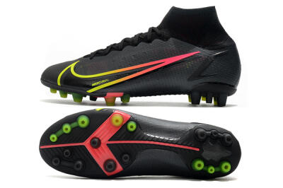 Nike Mercurial Superfly 8 Elite AG High-Tops Soccer Cleats - Black/Yellow/Pink