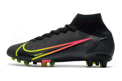 Nike Mercurial Superfly 8 Elite AG High-Tops Soccer Cleats - Black/Yellow/Pink
