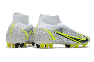 Nike Mercurial Superfly 8 Elite AG High-Tops Soccer Cleats - White/Black/Yellow