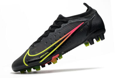 Nike Mercurial Vapor 14 Elite AG Low-Tops Soccer Cleats - Black/Yellow/Pink