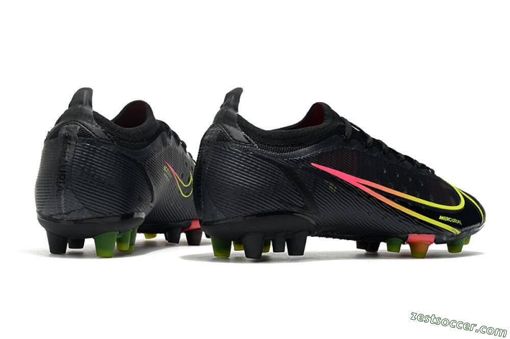 Nike Mercurial Vapor 14 Elite AG Low-Tops Soccer Cleats - Black/Yellow/Pink 6