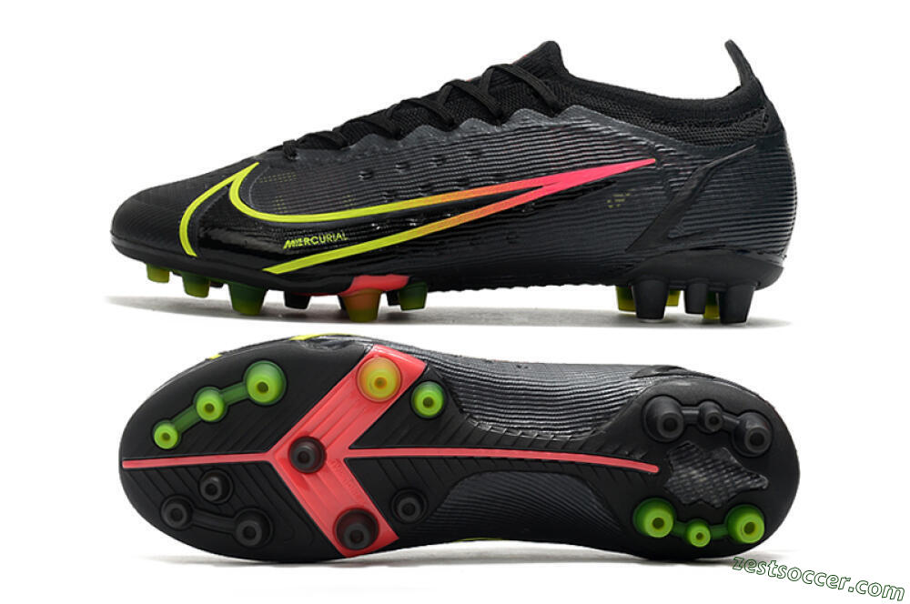 Nike Mercurial Vapor 14 Elite AG Low-Tops Soccer Cleats - Black/Yellow/Pink 1