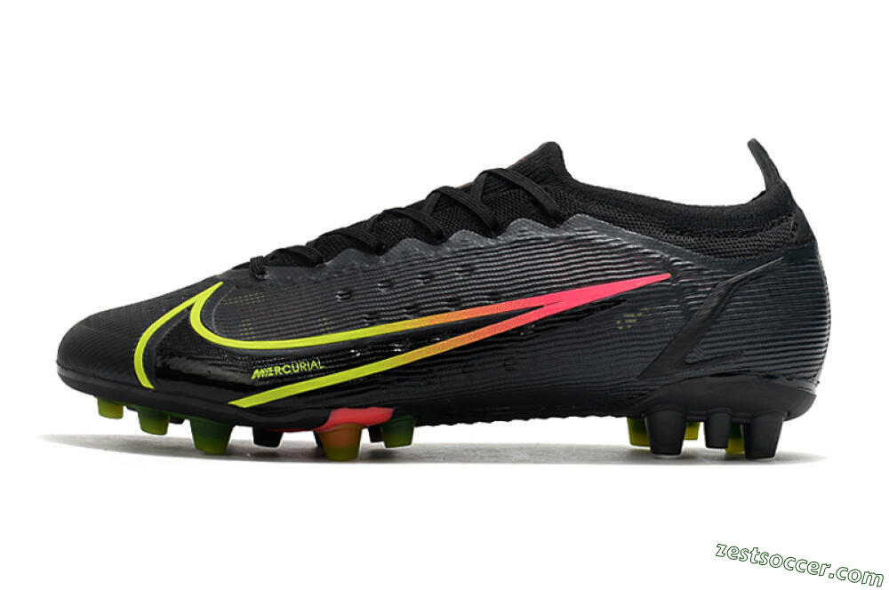 Nike Mercurial Vapor 14 Elite AG Low-Tops Soccer Cleats - Black/Yellow/Pink 2