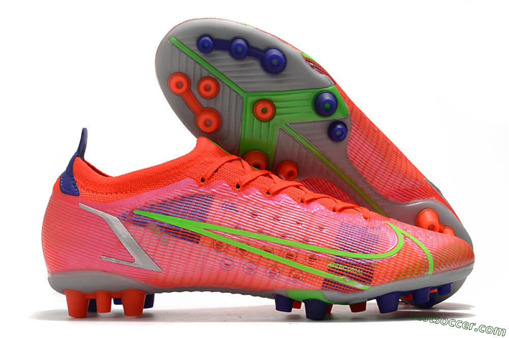 Nike Mercurial Vapor 14 Elite AG Low-Tops Soccer Cleats - Red/Yellow/Silver 0