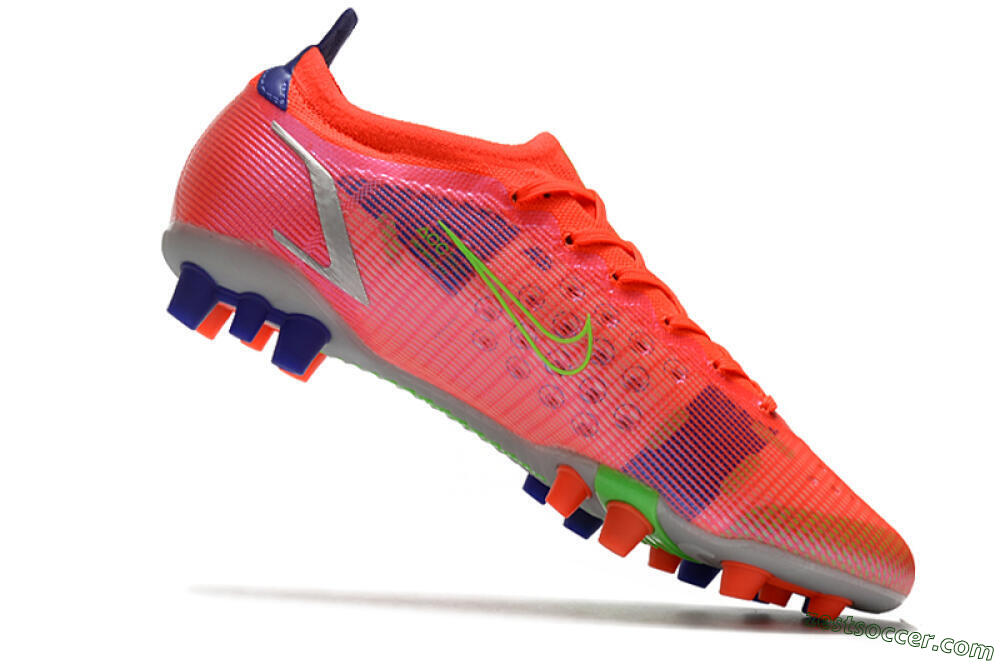 Nike Mercurial Vapor 14 Elite AG Low-Tops Soccer Cleats - Red/Yellow/Silver 4