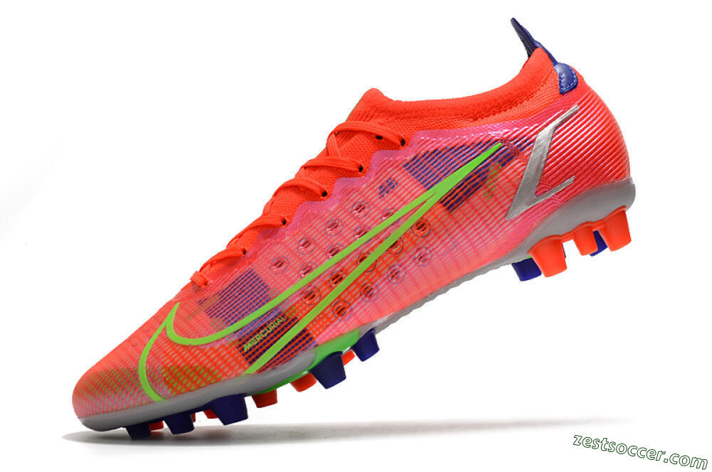 Nike Mercurial Vapor 14 Elite AG Low-Tops Soccer Cleats - Red/Yellow/Silver 5