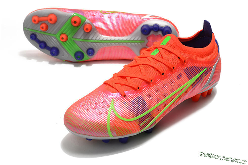 Nike Mercurial Vapor 14 Elite AG Low-Tops Soccer Cleats - Red/Yellow/Silver 3