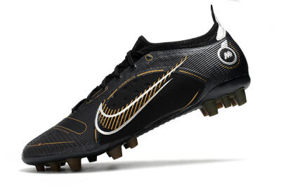 Nike Mercurial Vapor 14 Elite AG Low-Tops Soccer Cleats - Black/Gold/Silver
