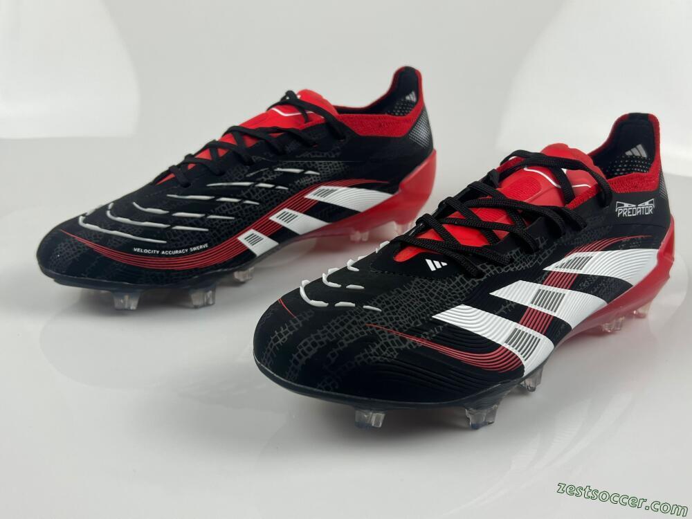 Adidas Predator 24 Elite FG Low-Tops Soccer Cleats - Black/White/Red