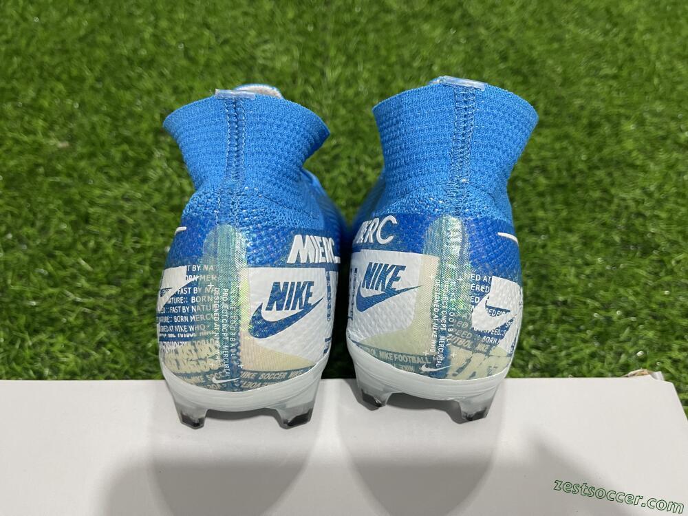 Nike Mercurial Superfly 7 Elite FG High-Tops Soccer Cleats - Blue/White