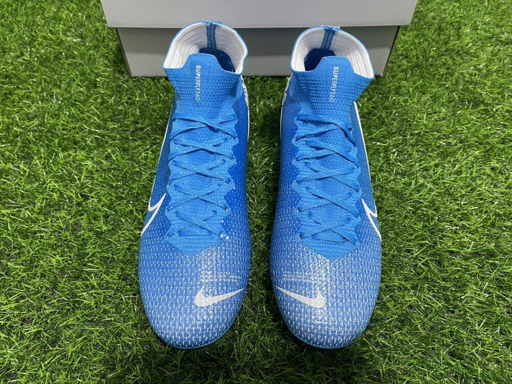 Nike Mercurial Superfly 7 Elite FG High-Tops Soccer Cleats - Blue/White