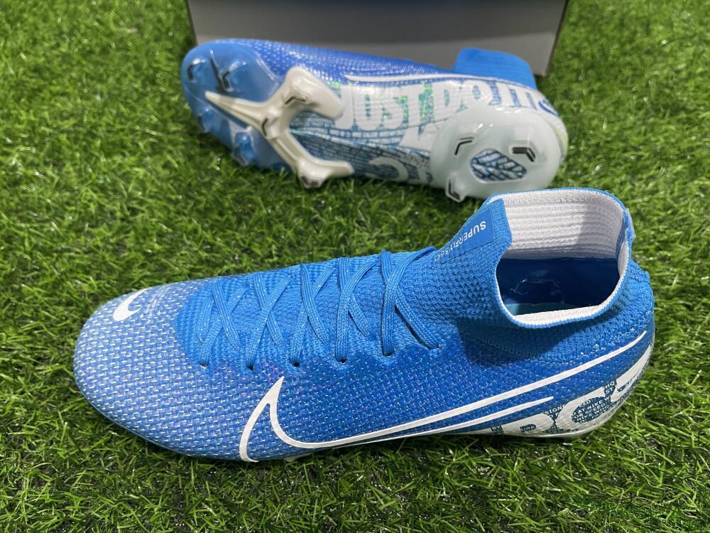 Nike Mercurial Superfly 7 Elite FG High-Tops Soccer Cleats - Blue/White
