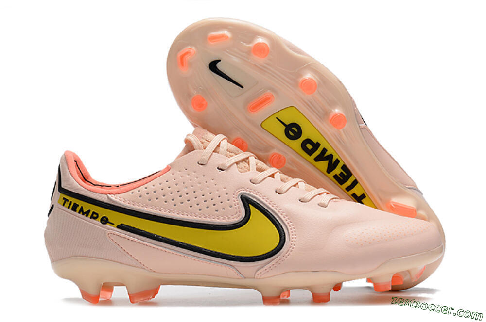 Nike Tiempo Legend 9 Elite FG Low-Tops Soccer Cleats - Pink/Yellow/Black 0