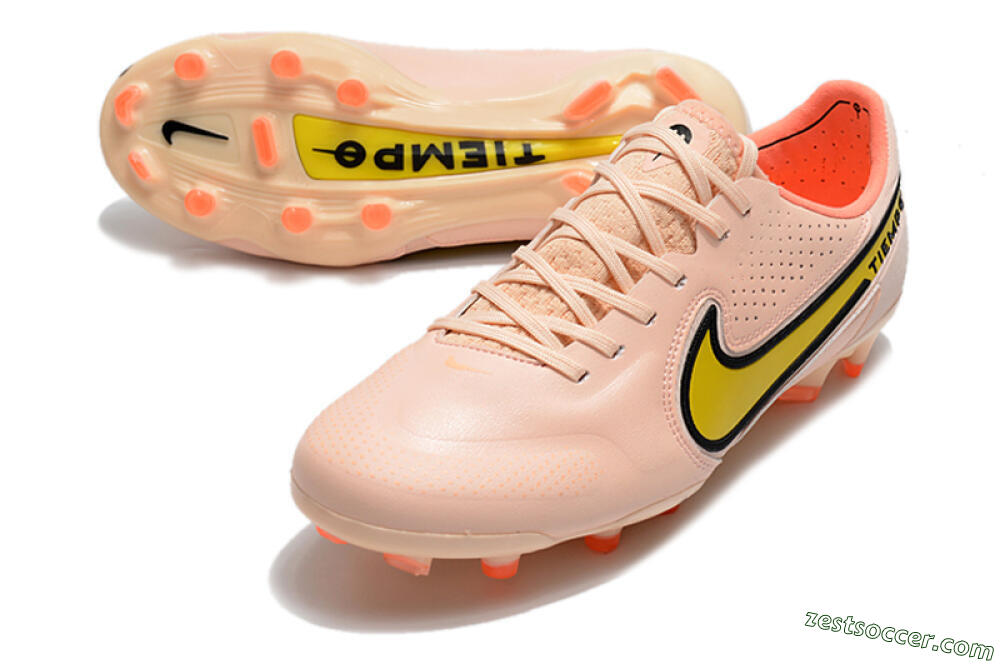 Nike Tiempo Legend 9 Elite FG Low-Tops Soccer Cleats - Pink/Yellow/Black 3