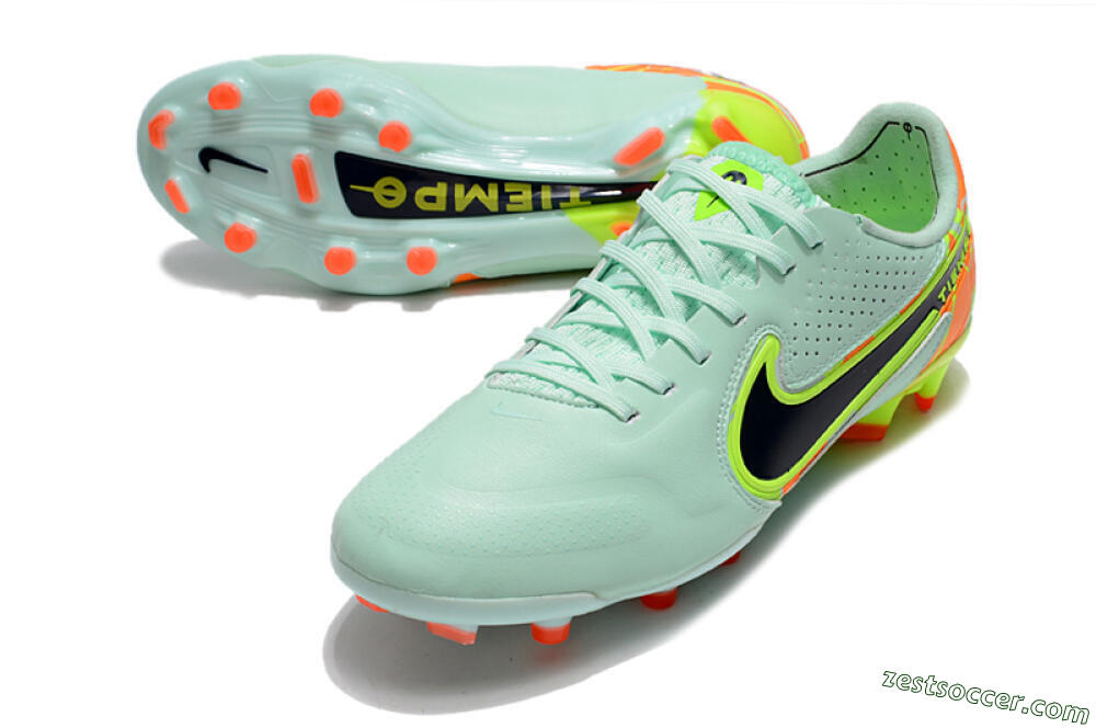 Nike Tiempo Legend 9 Elite FG Low-Tops Soccer Cleats - Jade/Yellow/Black 3